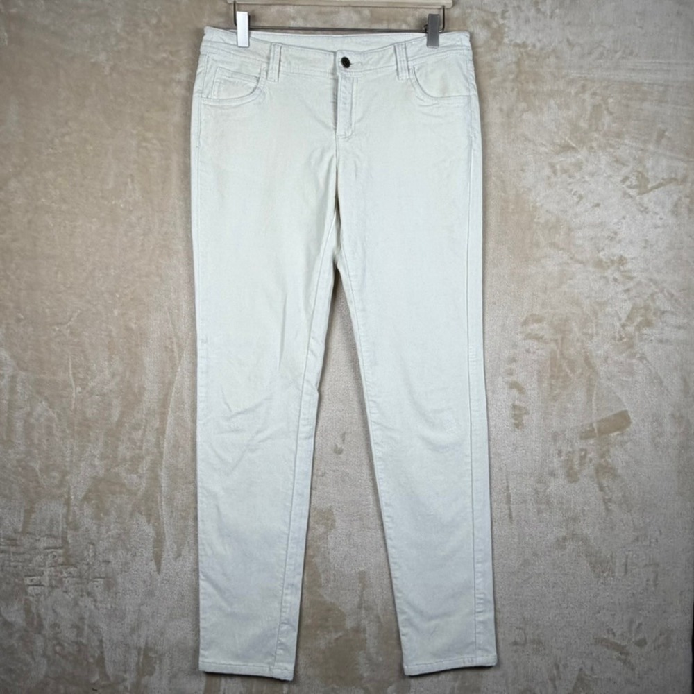 Garnet Hill‎ Womens Size 6 Cream Corduroy Slim Leg Five Pocket Pants Classic